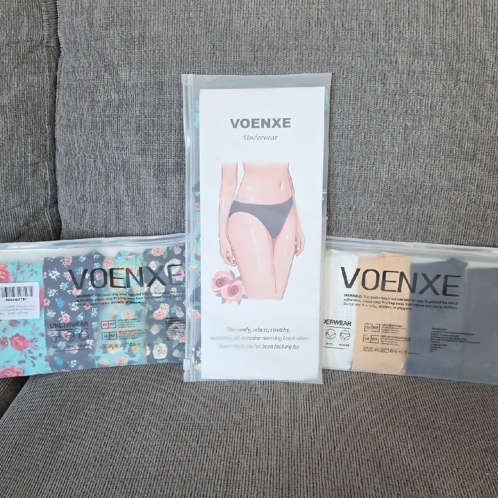 Women's Intimates Set Of Voenxe Thong Underwear, 3 - 5 Packs, Multi Colored, L